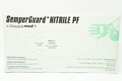 Sempermed INIPFT-102  SemperGuard Nitrile PF Industrial Gloves S - Box of 100